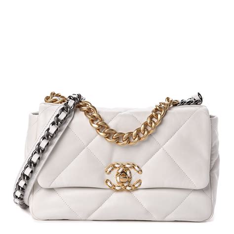 chanel 19 flap white